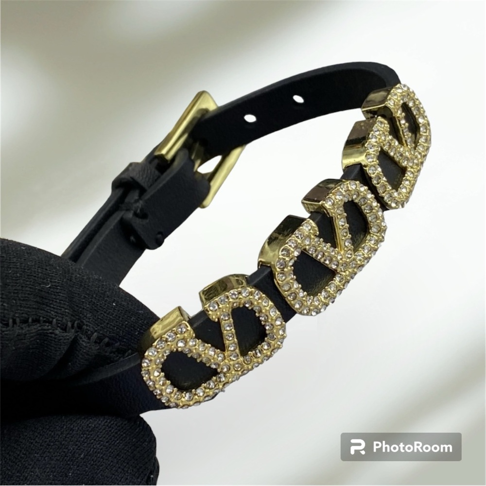 Valentino leather black bracelet